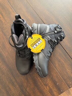 Men's Black Tactical Boots - Side-Zip Comfort